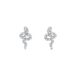 Boucles d'oreilles Murat serpent argent et oxydes de zirconium