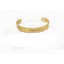 Bracelet Corse jonc acier dore "ti tengu cara"