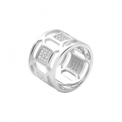 Bague argent rhodié et oxydes