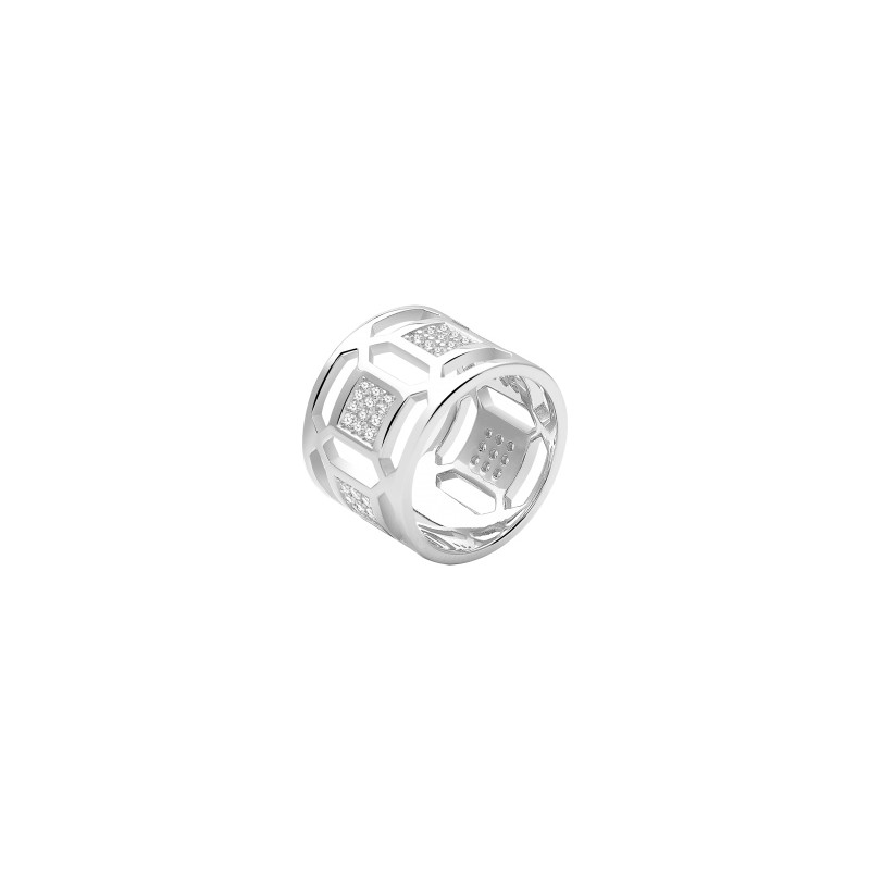 Bague argent rhodié et oxydes