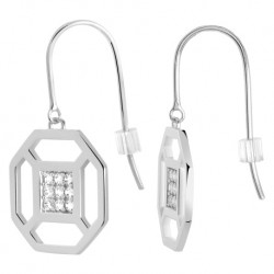 Boucles d'oreilles Murat Octogone argent et oxydes de zirconium