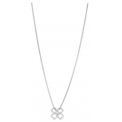 Collier Murat argent trèfle oxydes de zirconium